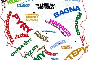 Mapa Polski według Ślązaków
