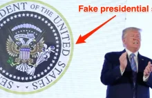 Trump wystąpił z fałszywą pieczęcią prezydencką