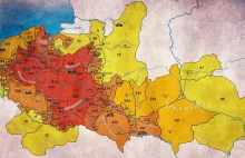 Mapa pokazująca przez ile lat dane terytorium wchodziło w skład Polski.