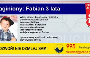 Uruchomiony Child Alert: trzech zamaskowanych mężczyzn uprowadziło 3-latka!