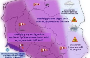 Uwaga na niebezpieczną pogodę w Polsce !