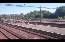 Węgry - uchodźcy obrzucają pociąg kamieniami