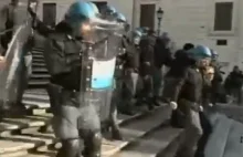 Walki pomiędzy duńskimi kibicami a włoską policją