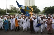 Muzułmanie palą flage Szwecji - historia jednej fotki