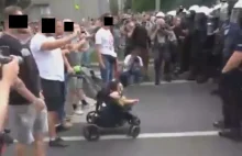 Na zamieszki przyszedł z dzieckiem. Policjanci zatrzymali mężczyznę [WIDEO]