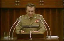Generał Czesław Kiszczak przemawia w Sejmie