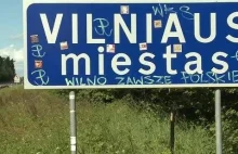 Tablica "Vilniaus miestas" (czyli "Wileński rejon miejski") na Litwie