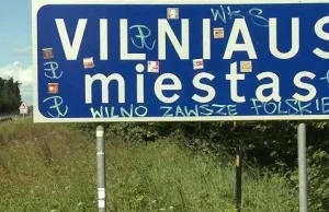 Tablica "Vilniaus miestas" (czyli "Wileński rejon miejski") na Litwie