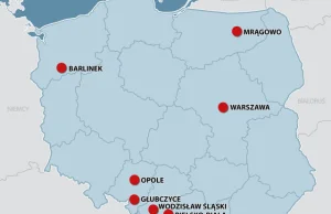 Miasta, w których w ostatnich 48 godzinach zamknięto przynajmniej jeden oddział