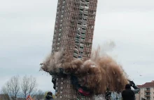 Spektakularne zburzenie wieżowca w Szkocji