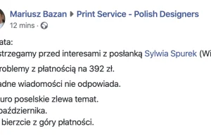 Sylwia Spurek nie płaci za usługi