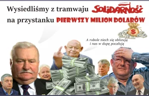 Wysiedliśmy z tramwaju SOLIDARNOŚĆ na przystanku Pierwszy Milion Dolarów