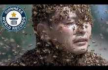 Rekord Guinness 63000 pszczół na sobie.