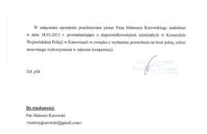 Komenda Wojewódzka Policji w Katowicach - łamania prawa ciąg dalszy