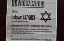 Fałszywe plakaty dot. wykupu kamienic przez Żydów pojawiły się w Szczecinie.