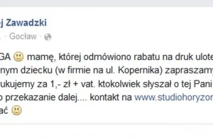 Wydrukuje mamie niepełnosprawnej Zuzi 5 tys. ulotek. Za złotówkę