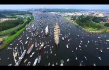 SAIL Amsterdam 2015 rok, widok z lotu ptaka. Jest jakość 4K.
