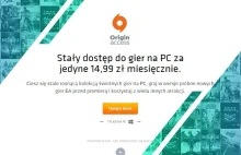 Origin Access - subskrypcja EA dostępna w Polsce za 14,99 zł miesięcznie