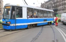 Awaria torowiska i wykolejenie tramwaju w rejonie Wielkiej Wyspy i...