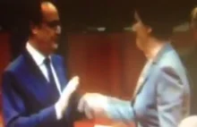 Wpadka Kopacz, zaczęła całować Hollande'a, a on ją odtrącił (VIDEO