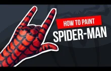 Tutorial: How to paint Spider-Man on your hand Jak namalować Spider-Ma...