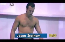 Jason Statham, rok 1990 w konkursie skoków do wody.