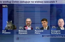 Echa kontrowersyjnej sondy w "Wiadomościach TVP". Kot Prezesa doczekał...