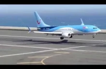 Pilot ratuje sytuację, gdy samolot dostaje bocznego wiatru.