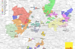 Mapa językowych enklaw w Londynie