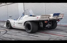 Test wyjątkowo rzadkiego, wyścigowego Porsche 917K na zamkniętym torze Monza