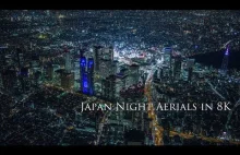 Japonia nocą z lotu w 8k