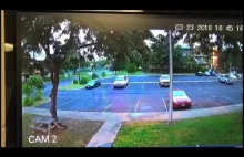 Surveillance video of forklift car theft (full...