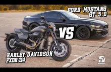 Ford Mustang GT 5.0 vs Harley-Davidson FXDR 114. Wyścig na 1/4...