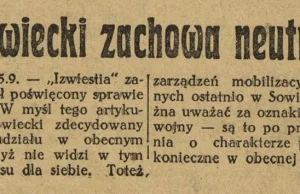 Co pisały gazety dzień przed sowiecką agresją?