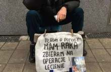 Żebrak z Poznania zbiera na operację raka w bitcoin