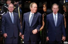George W Bush tańczy na pogrzebie policjanta w Dallas