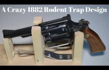 Szalony projekt pułapki na gryzonie z 1882 roku wykorzystujący broń do zabijania