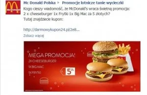 Było oszustwo "na wnuczka" teraz jest "na MC Donalda".