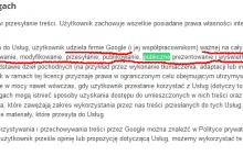 Ciekawy zapis w nowymregulaminie Google...