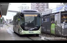 Elektryczny autobus Volvo na szwedzkich numerach na testach we Wrocławiu