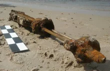 Spacerowicz znalazł na plaży karabin. Okaz ma aż 1,2 m długości