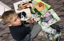 9-latek maluje zwierzęta, swoje obrazy wymienia na karmę dla schroniska