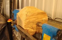 Toczenie miski z teoretycznie bezużytecznego kawałka drewna