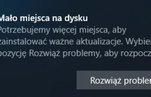 Nie masz więcej niż 32GB? Nie zaktualizujesz Windowsa