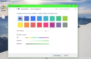 Windows 10 allows setting different colors for windows and taskbar