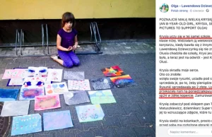 7-letnia Krysia sprzedaje swoje obrazki na ulicy, żeby pomóc koleżance
