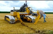 Drenaż pola pszenicy super maszyną