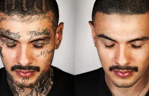 Zdjęcia byłych gangsterów z i bez tatuażu