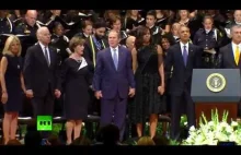 George Bush się świetnie bawi na pogrzebie policjantów z Dallas :O