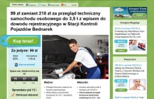 Kolejny wałek na Grouponie - badanie techniczne w promocji za 99 PLN